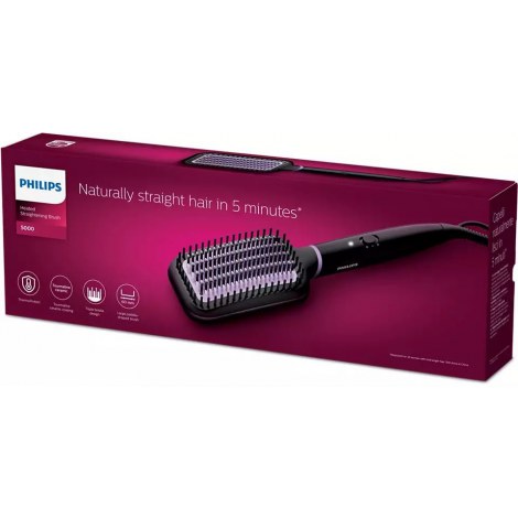 Philips | StyleCare Essential Heated straightening brush | BHH880/00 | Warranty 24 month(s) | Ceramic heating system | Display | - 7